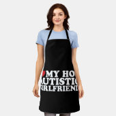 私は私の熱い自閉症ガールフレンドGF自閉症ハート エプロン (着用した状態)