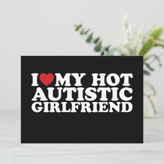 私は私の熱い自閉症ガールフレンドGF自閉症ハート 招待状 (スタンド正面)