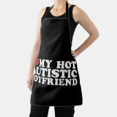 私は私の熱い自閉症ボーイフレンドBF自閉症ハート エプロン (インサイチュ)