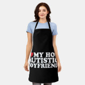 私は私の熱い自閉症ボーイフレンドBF自閉症ハート エプロン (着用した状態)