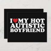 私は私の熱い自閉症ボーイフレンドBF自閉症ハート ポストカード (正面/裏面)