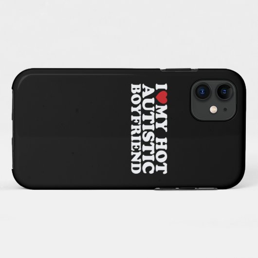 私は私の熱い自閉症ボーイフレンドBF自閉症ハート Case-Mate iPhoneケース (裏面(横))