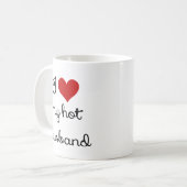 私は私の熱いHUSBAND.pngを愛します コーヒーマグカップ (正面左)