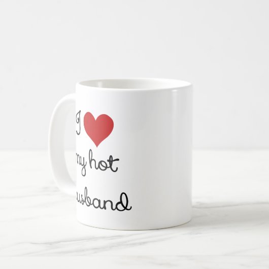 私は私の熱いHUSBAND.pngを愛します コーヒーマグカップ (正面左)