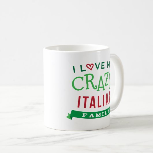 私は私の熱狂するでイタリアンな家族会のTシャツIdeを愛します コーヒーマグカップ (正面右)
