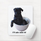 私は私の物に黒黒いパグのマウスパッドを取ります マウスパッド (マウス)