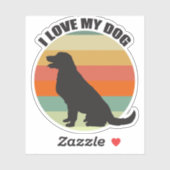 私は私の犬かわいいゴールデンレトリバーの夕日が大好き シール (シート)