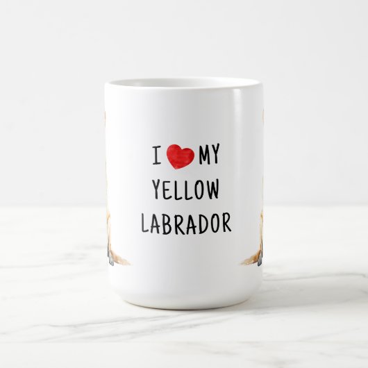 私は私の犬かわいい黄色いラブラドールレトリバーが大好き コーヒーマグカップ (中央)