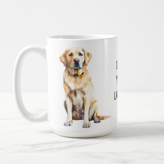 私は私の犬かわいい黄色いラブラドールレトリバーが大好き コーヒーマグカップ (左)