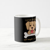 私は私の犬が大好きで、多分3人かわいいおもしろい犬 コーヒーマグカップ (正面右)