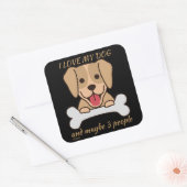 私は私の犬が大好きで、多分3人かわいいおもしろい犬 スクエアシール (封筒)