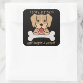 私は私の犬が大好きで、多分3人かわいいおもしろい犬 スクエアシール (バッグ)