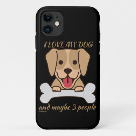 私は私の犬が大好きで、多分3人かわいいおもしろい犬 iPhone 11 ケース