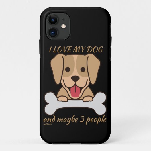 私は私の犬が大好きで、多分3人かわいいおもしろい犬 Case-Mate iPhoneケース (裏面)