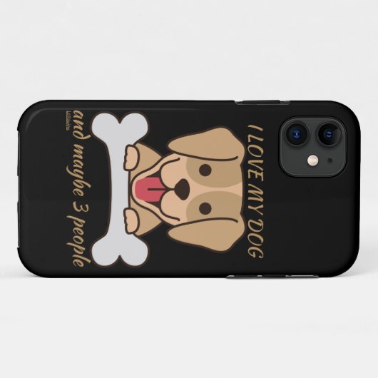 私は私の犬が大好きで、多分3人かわいいおもしろい犬 Case-Mate iPhoneケース (裏面(横))