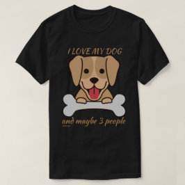 私は私の犬が大好きで、多分3人かわいいおもしろい犬 Tシャツ