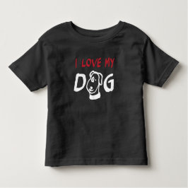 私は私の犬と犬のイラストレーショントドラーT-shir トドラーTシャツ