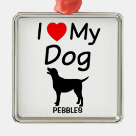 私は私の犬のクリスマスオーナメントが大好き メタルオーナメント