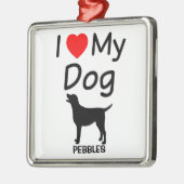 私は私の犬のクリスマスオーナメントが大好き メタルオーナメント (左)