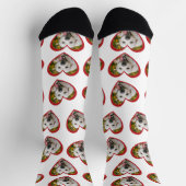 私は私の犬のハートの形の写真の白が大好き ソックス (上部)