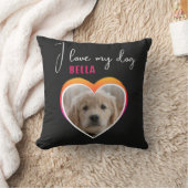 私は私の犬のハートペット写真名ブラック クッション (ブランケット)