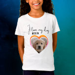 私は私の犬のハートペット写真名女の子 Tシャツ<br><div class="desc">私は私の犬のハートペット写真名女の子のTシャツ大好き。ハートの形をした写真とトレンディーの文字。写真と名前を追加する</div>