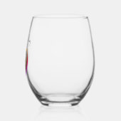 私は私の犬のハート写真ペット名が大好き ステムなしワイングラス (左)