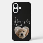私は私の犬のハート写真ペット名が大好き Case-Mate iPhoneケース (裏面)