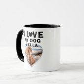 私は私の犬のハート写真犬の名前が大好き マグカップ (正面左)