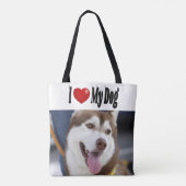 私は私の犬の写真が大好き トートバッグ (裏面)