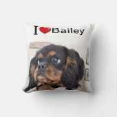 私は私の犬の写真が大好パーソナライズされたき クッション (正面)
