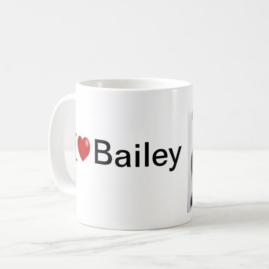 私は私の犬の写真が大好パーソナライズされたき コーヒーマグカップ (正面左)