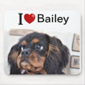私は私の犬の写真が大好パーソナライズされたき マウスパッド (正面)