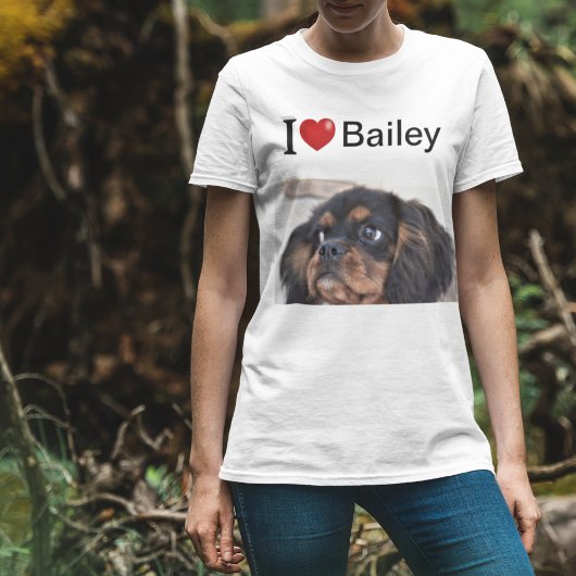 私は私の犬の写真が大好パーソナライズされたき Tシャツ