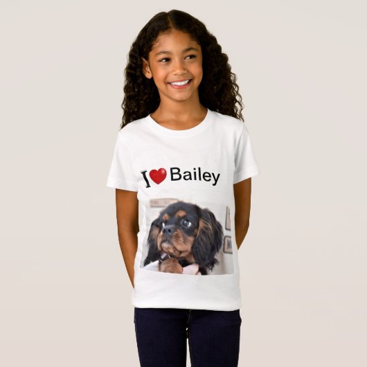 私は私の犬の写真が大好パーソナライズされたき Tシャツ (正面フル)