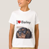私は私の犬の写真が大好パーソナライズされたき Tシャツ (正面)