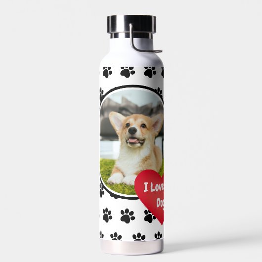 私は私の犬の写真のウォーターボトルが大好き ウォーターボトル (左面)