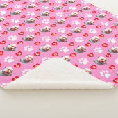 私は私の犬の写真パターカスタムンピンクが大好き シェルパブランケット (3/4)