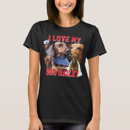 私は私の犬の名前をカスタムすると写真の女性が大好き Tシャツ