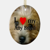 私は私の犬の品種を愛します セラミックオーナメント (右)
