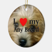 私は私の犬の品種を愛します セラミックオーナメント (左)