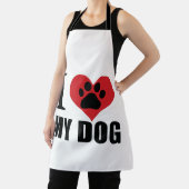 私は私の犬の装飾用クッションが大好き エプロン (インサイチュ)