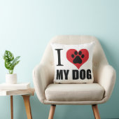 私は私の犬の装飾用クッションが大好き クッション (椅子)