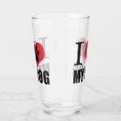 私は私の犬の装飾用クッションが大好き タンブラーグラス (右)