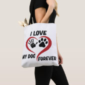 私は私の犬の装飾用クッションが大好き トートバッグ (クローズアップ)