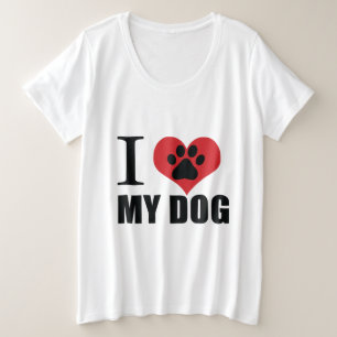 私は私の犬の装飾用クッションが大好き プラスサイズTシャツ