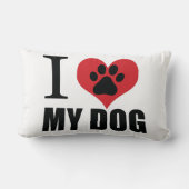 私は私の犬の装飾用クッションが大好き ランバークッション (裏面)