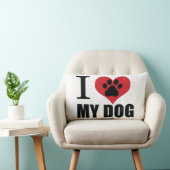 私は私の犬の装飾用クッションが大好き ランバークッション (椅子)