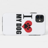 私は私の犬の装飾用クッションが大好き Case-Mate iPhoneケース (裏面(横))