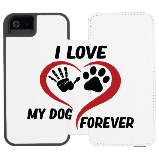 私は私の犬の装飾用クッションが大好き INCIPIO iPhoneウォレットケース (フォリオ Open)